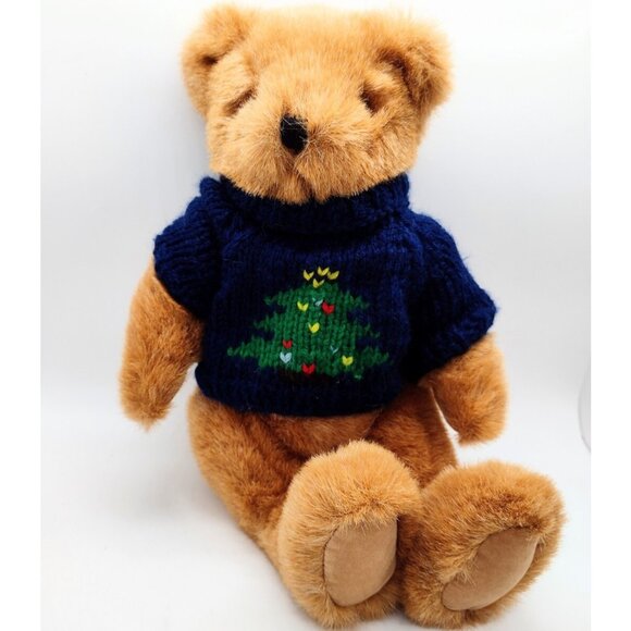 Vintage GAF Great American Fun Christmas Bear Plush Animal 11" Sweater Holiday - Picture 1 of 7